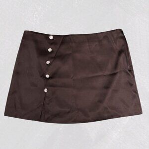 Black Satin Mini Skirt